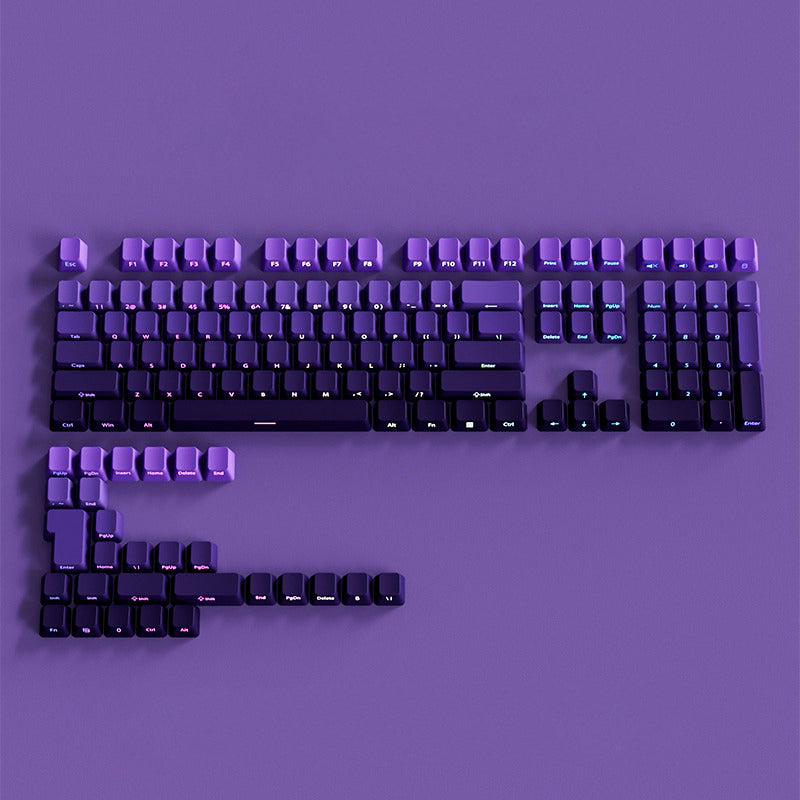 OEM Profile Gradient Black Grey Shine Through Keycaps PBT Double Shot Side Printed Keycap For Mechanical Gamer Keyboard Key Caps