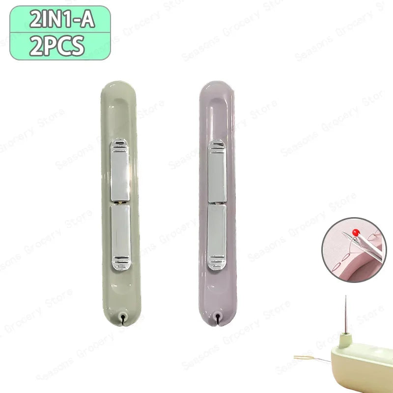 2 in 1 Needle Threader and Seam Ripper Tool Multifunctional Sewing Thread Remover Cross Stitch Craft Easy to Use Accessories