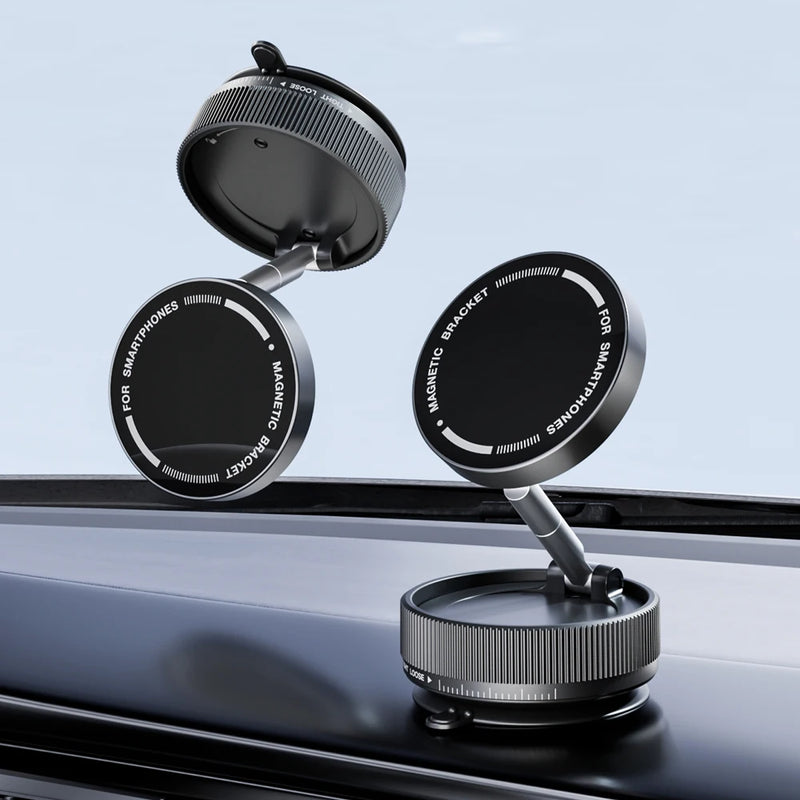 Vacuum Suction Magnetic Phone Holder with 360 Degree Rotation,Handsfree Magnetic Foldable Phone Mount for Car/Smooth Surface