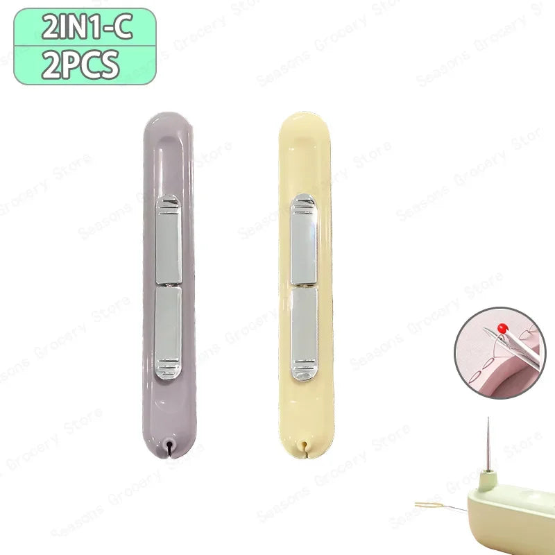 2 in 1 Needle Threader and Seam Ripper Tool Multifunctional Sewing Thread Remover Cross Stitch Craft Easy to Use Accessories