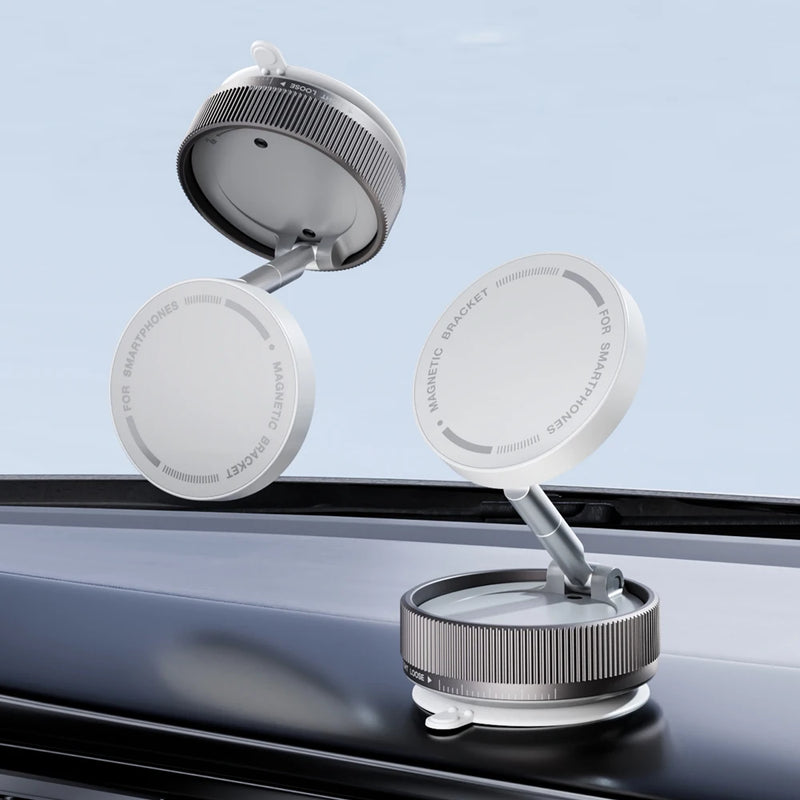 Vacuum Suction Magnetic Phone Holder with 360 Degree Rotation,Handsfree Magnetic Foldable Phone Mount for Car/Smooth Surface