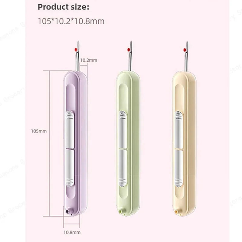 2 in 1 Needle Threader and Seam Ripper Tool Multifunctional Sewing Thread Remover Cross Stitch Craft Easy to Use Accessories