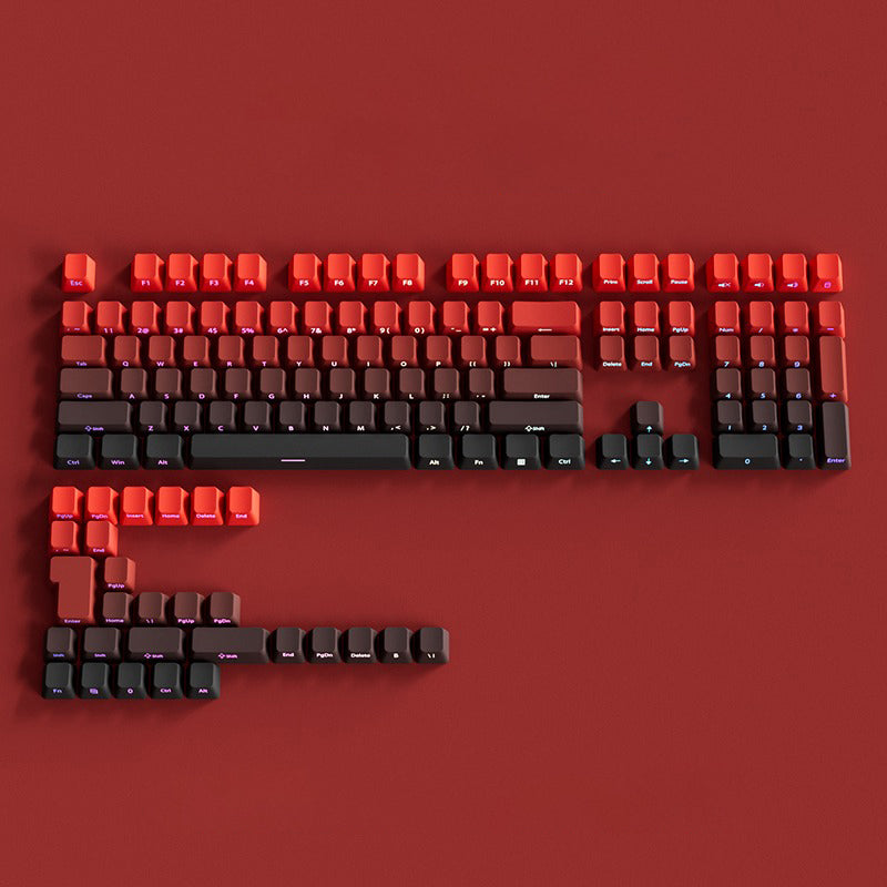 OEM Profile Gradient Black Grey Shine Through Keycaps PBT Double Shot Side Printed Keycap For Mechanical Gamer Keyboard Key Caps