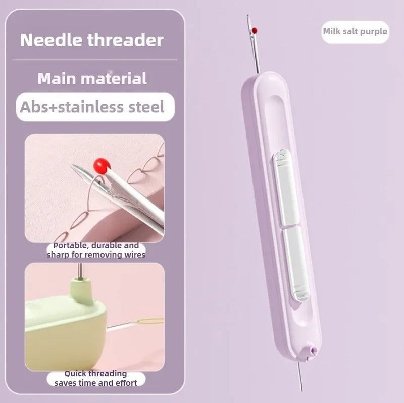 2 in 1 Needle Threader and Seam Ripper Tool Multifunctional Sewing Thread Remover Cross Stitch Craft Easy to Use Accessories