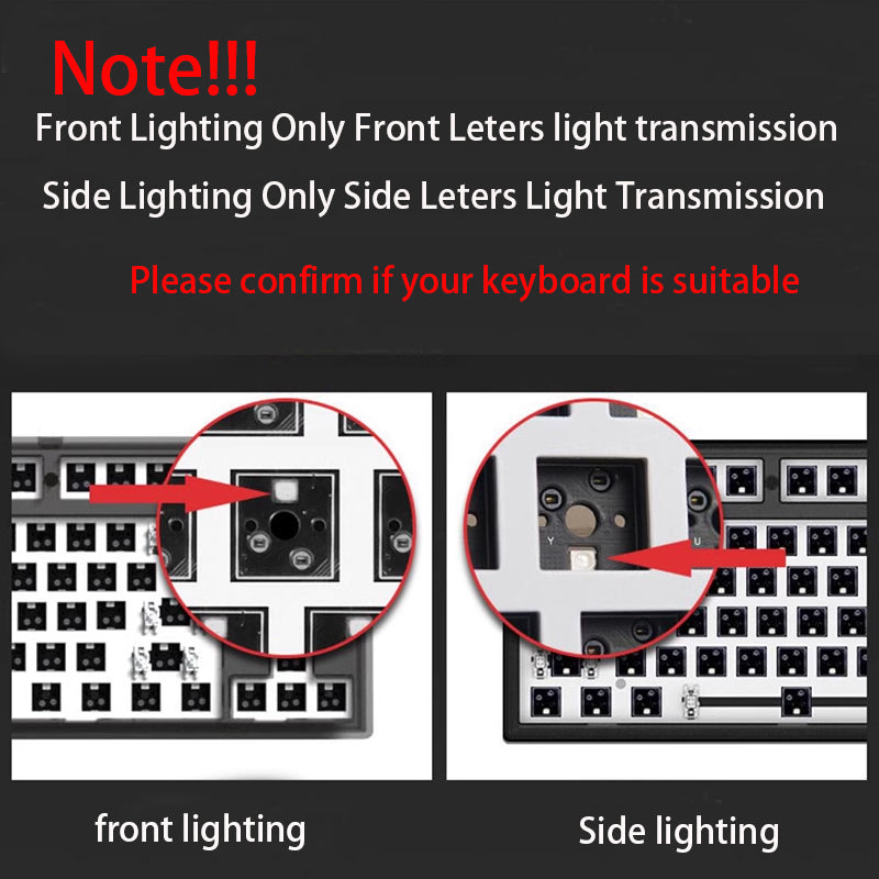 OEM Profile Gradient Black Grey Shine Through Keycaps PBT Double Shot Side Printed Keycap For Mechanical Gamer Keyboard Key Caps