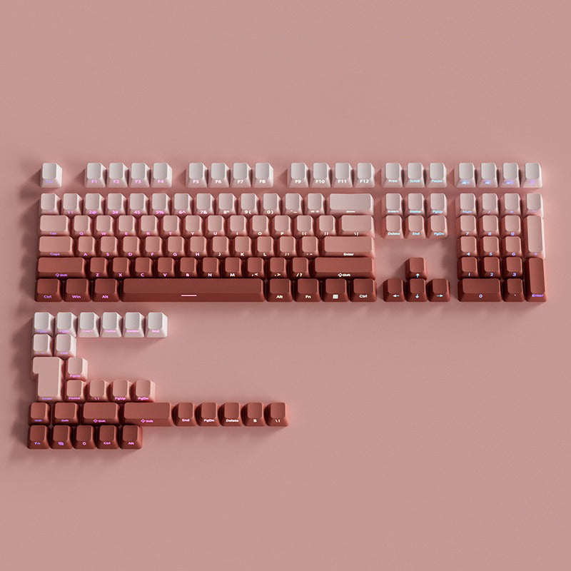 OEM Profile Gradient Black Grey Shine Through Keycaps PBT Double Shot Side Printed Keycap For Mechanical Gamer Keyboard Key Caps